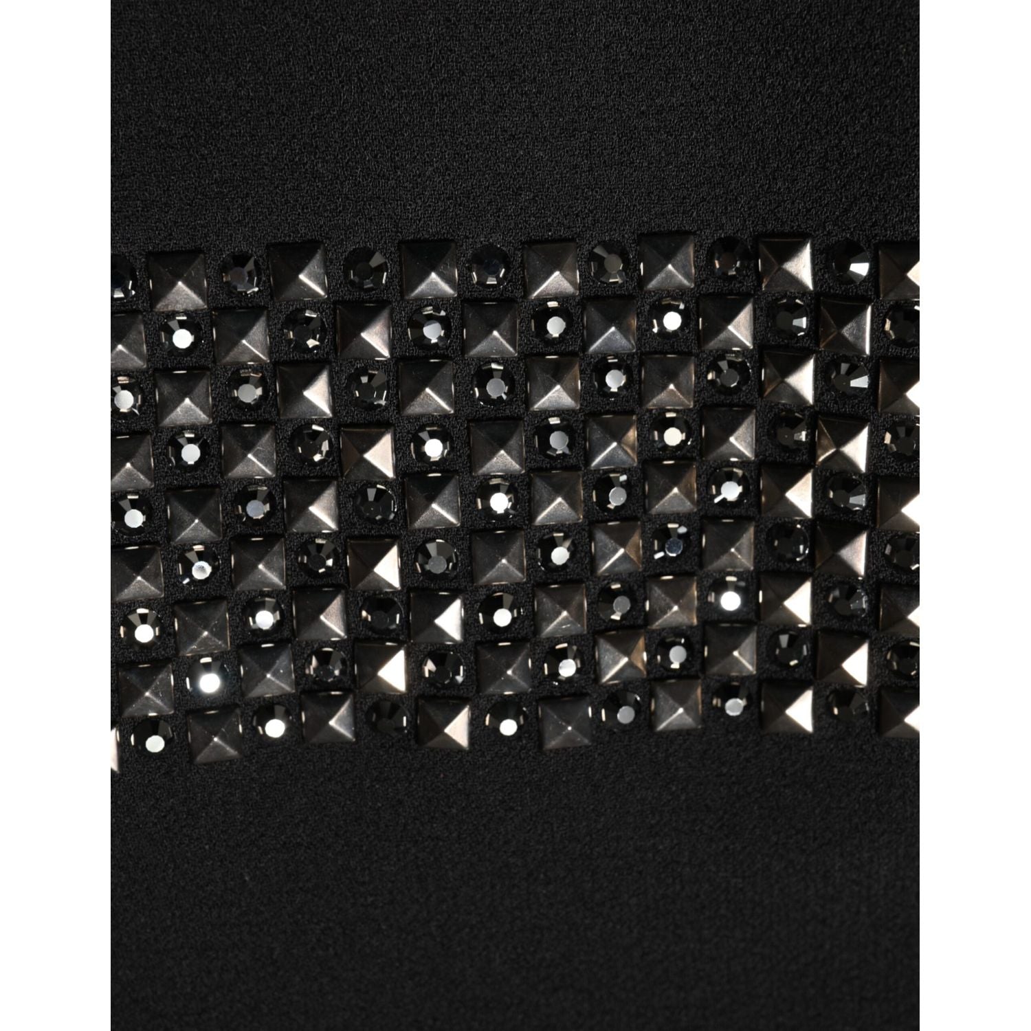 Dolce & Gabbana Black Crystal Embellished Collared Mini Dress