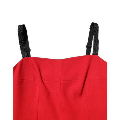 Dolce & Gabbana Red Stretch Bodycon Sheath Knee Length Dress
