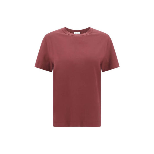 Brunello Cucinelli Bordeaux Cotton T-Shirt