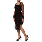 Dolce & Gabbana Black Lace Trim Long Sleeve Sheath Mini Dress DR81771-40