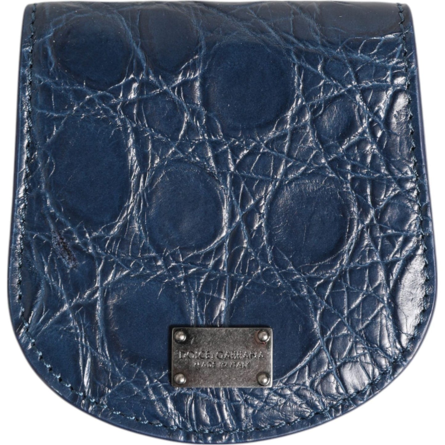 Dolce & Gabbana Blue Exotic Skin Coin Condom Case Holder Pocket Wallet