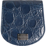 Dolce & Gabbana Blue Exotic Skin Coin Condom Case Holder Pocket Wallet