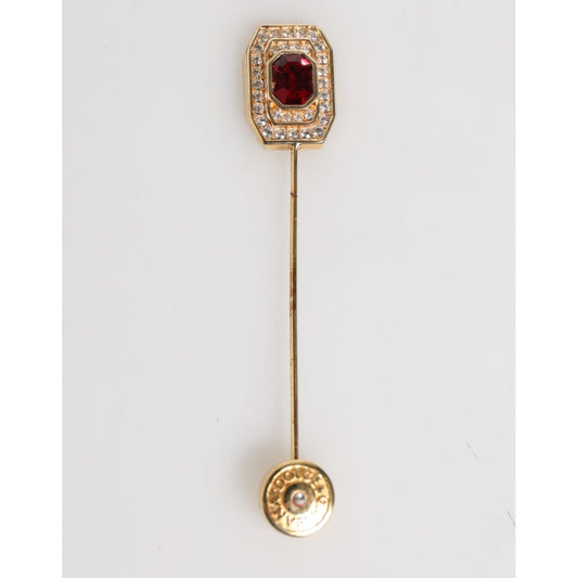 Dolce & Gabbana Rhinestone Embellished Sterling Silver Collar Brooch Pin SMY11073