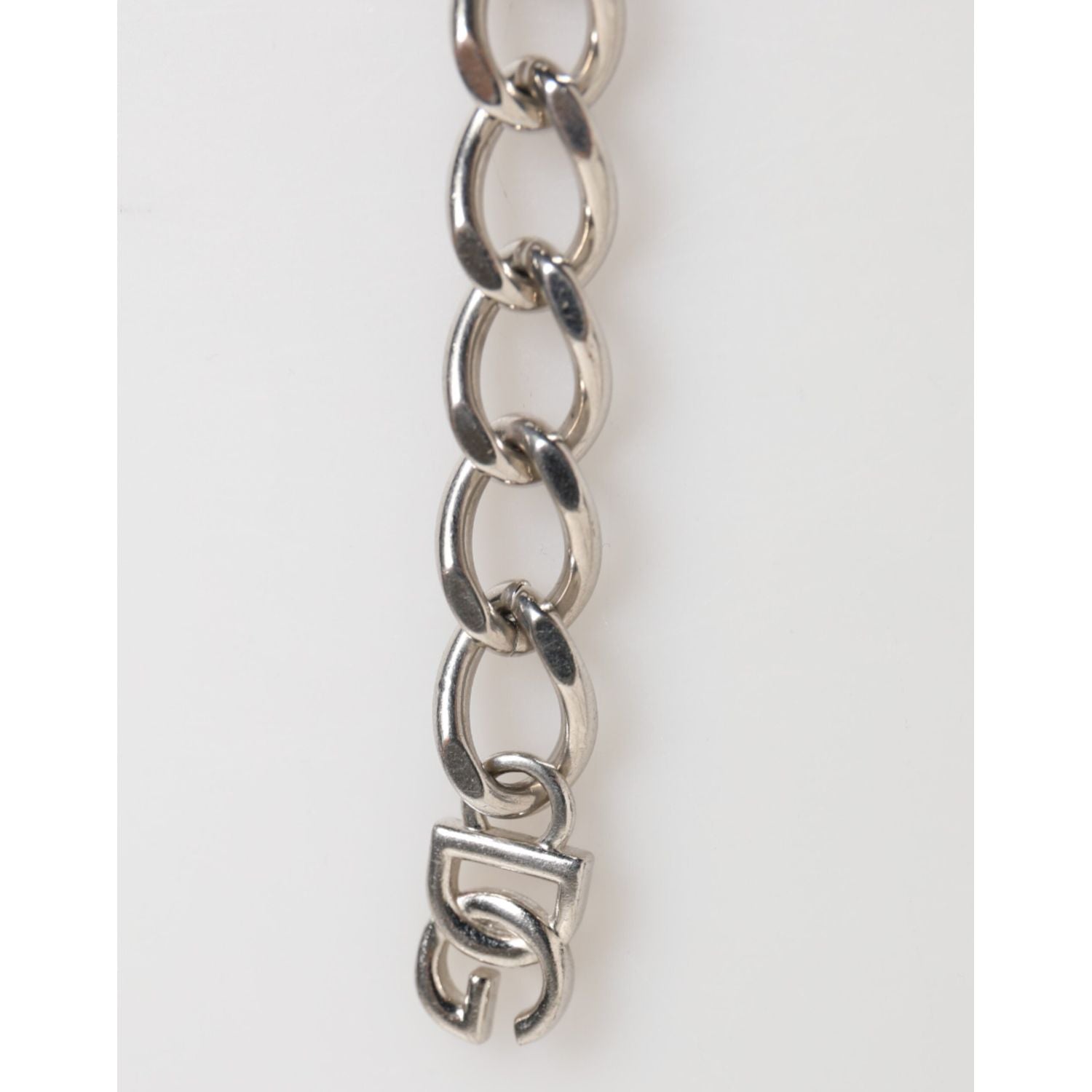 Dolce & Gabbana Silver Tone Brass Chain Lobster Clasp DG Logo Bracelet