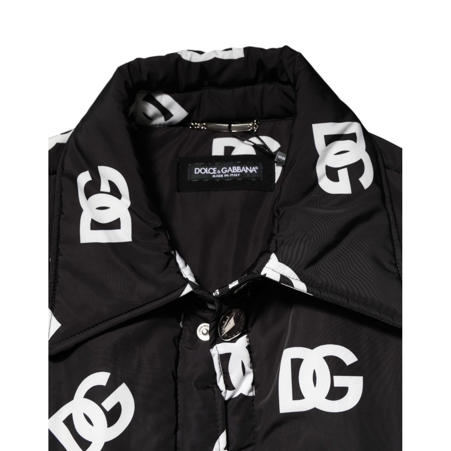 Dolce & Gabbana Black DG Monogram Nylon Windbreaker Jacket