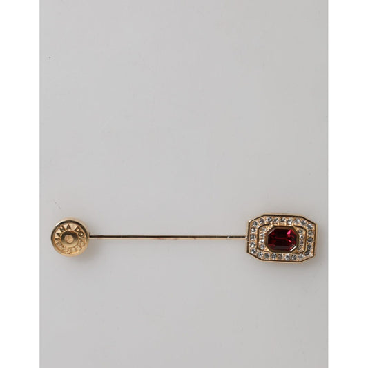 Dolce & Gabbana Rhinestone Embellished Sterling Silver Collar Brooch Pin SMY11235