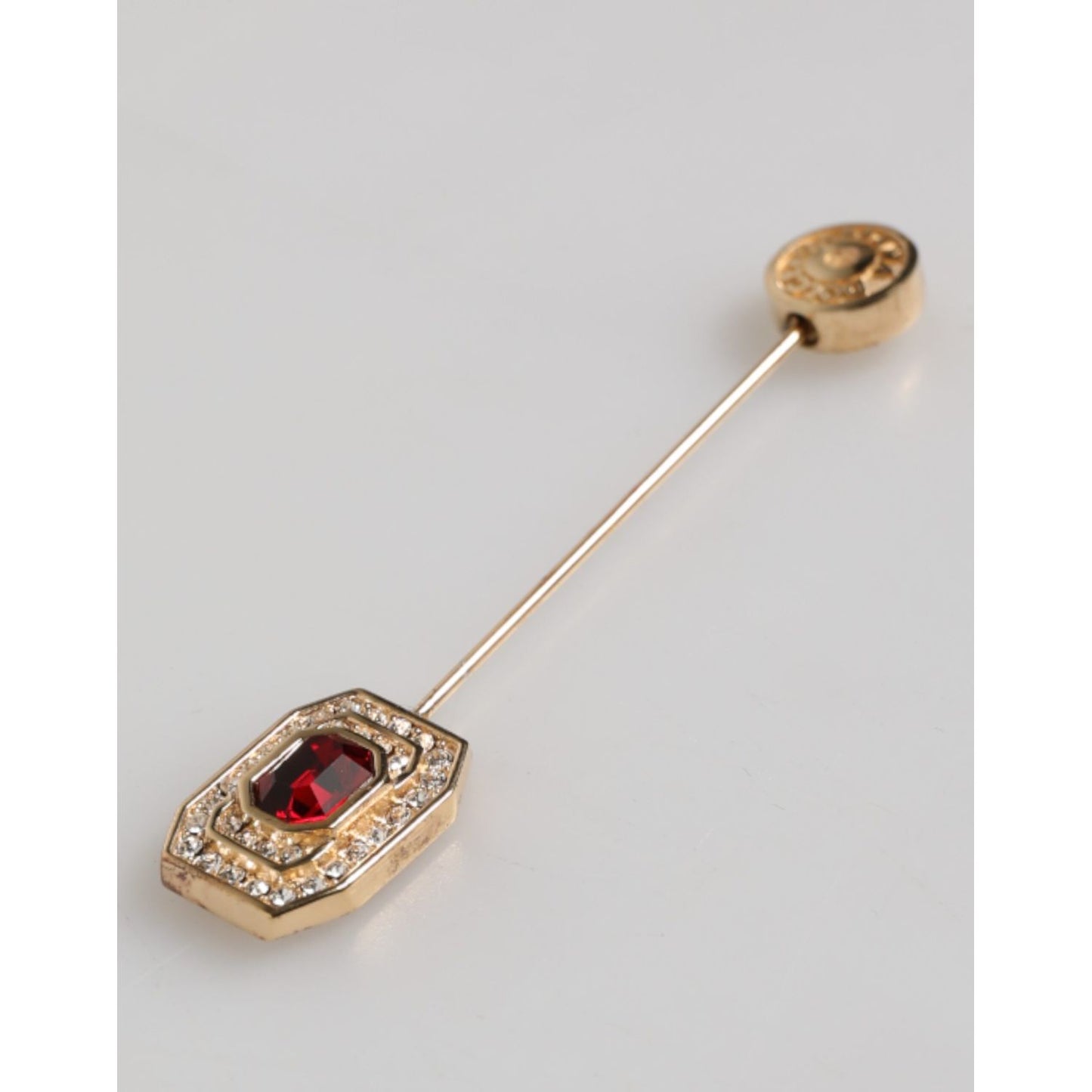 Dolce & Gabbana Rhinestone Embellished Sterling Silver Collar Brooch Pin