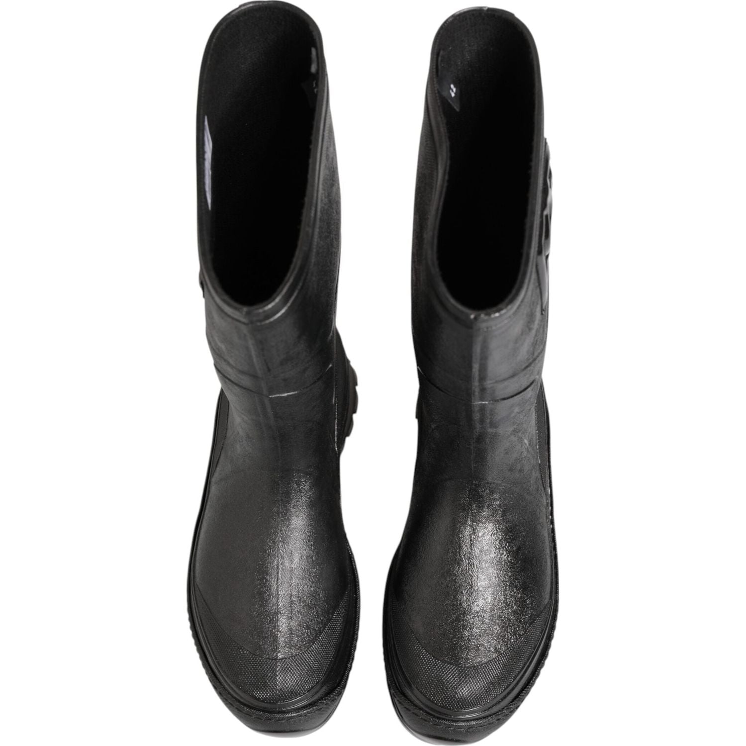 Dolce & Gabbana Metallic Black Pull On Rain Boots Men Shoes
