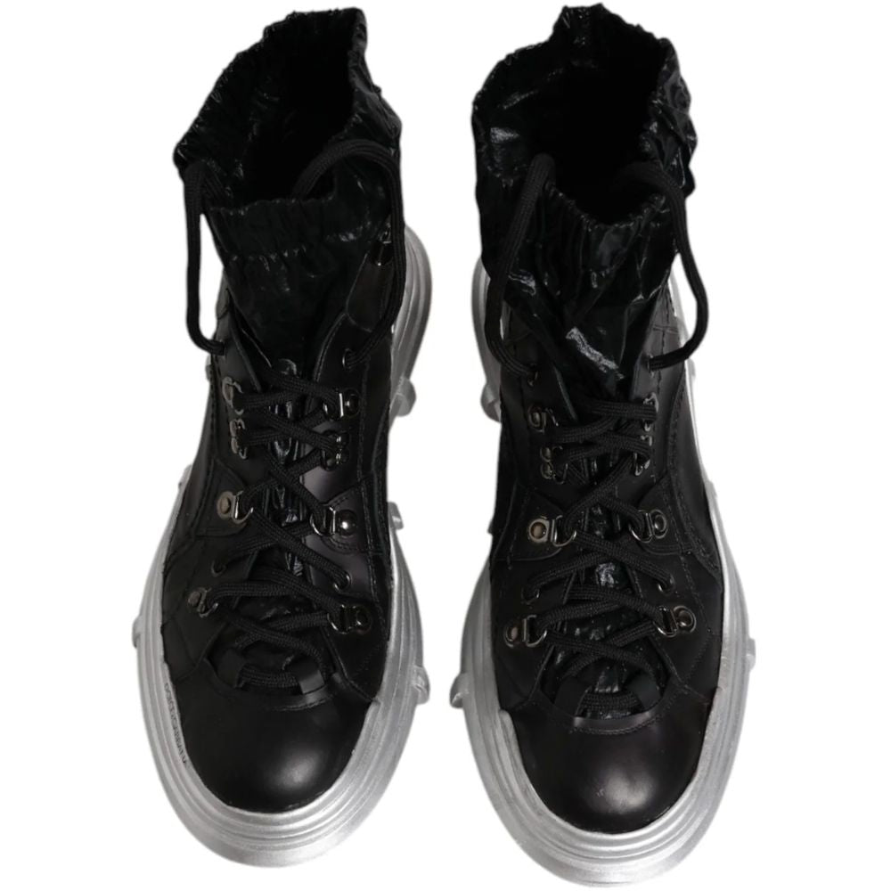 Dolce & Gabbana Black Lambskin Men Ankle Boot