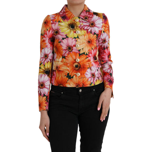 Dolce & Gabbana Multicolor Daisy Print Floral Fantasy Jacket JKT3811-36