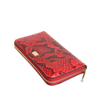 Dolce & Gabbana Red Exotic Leather Zip Around Continental Clutch Wallet