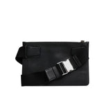 Dolce & Gabbana Black Leather Logo Embossed Waist Fanny Pack Borse Bag BAG4661