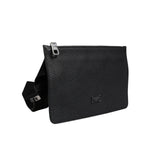 Dolce & Gabbana Black Leather Logo Embossed Waist Fanny Pack Borse Bag BAG4661