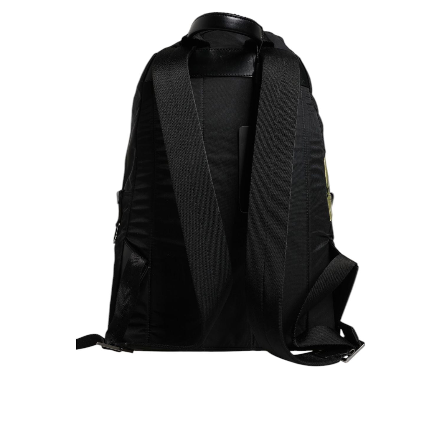 Dolce & Gabbana Black Logo Tape Polyamide School Travel Backpack Men Bag