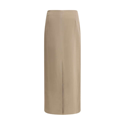 Brunello Cucinelli Gray Acetate Midi Skirt