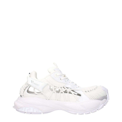Versace White Leather Athletic Sneakers