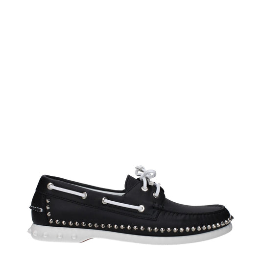 Christian Louboutin Black Leather Slip-On Loafers LO-9489379197193-EU41/US8