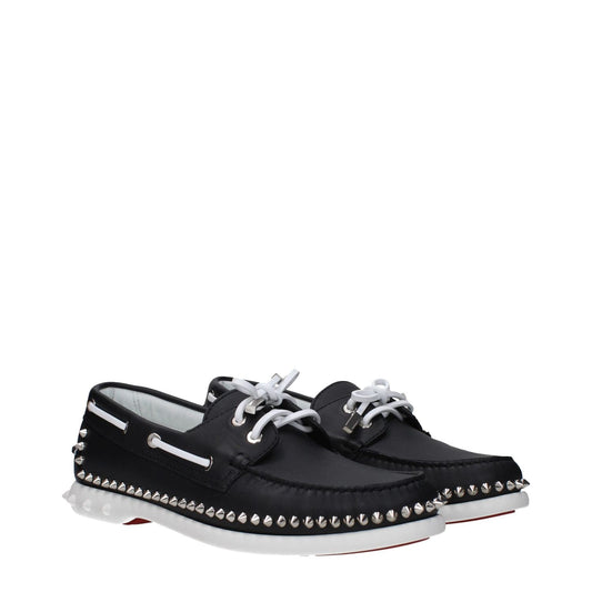 Christian Louboutin Black Leather Slip-On Loafers LO-9489379197193-EU41/US8