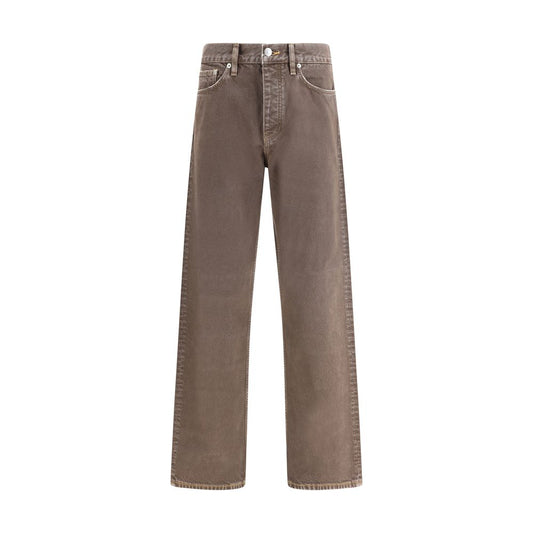 Sunflower Brown Cotton Relaxed Fit Jeans with loose fit, twisted seams, and recycled trim for a contemporary, sustainable style.