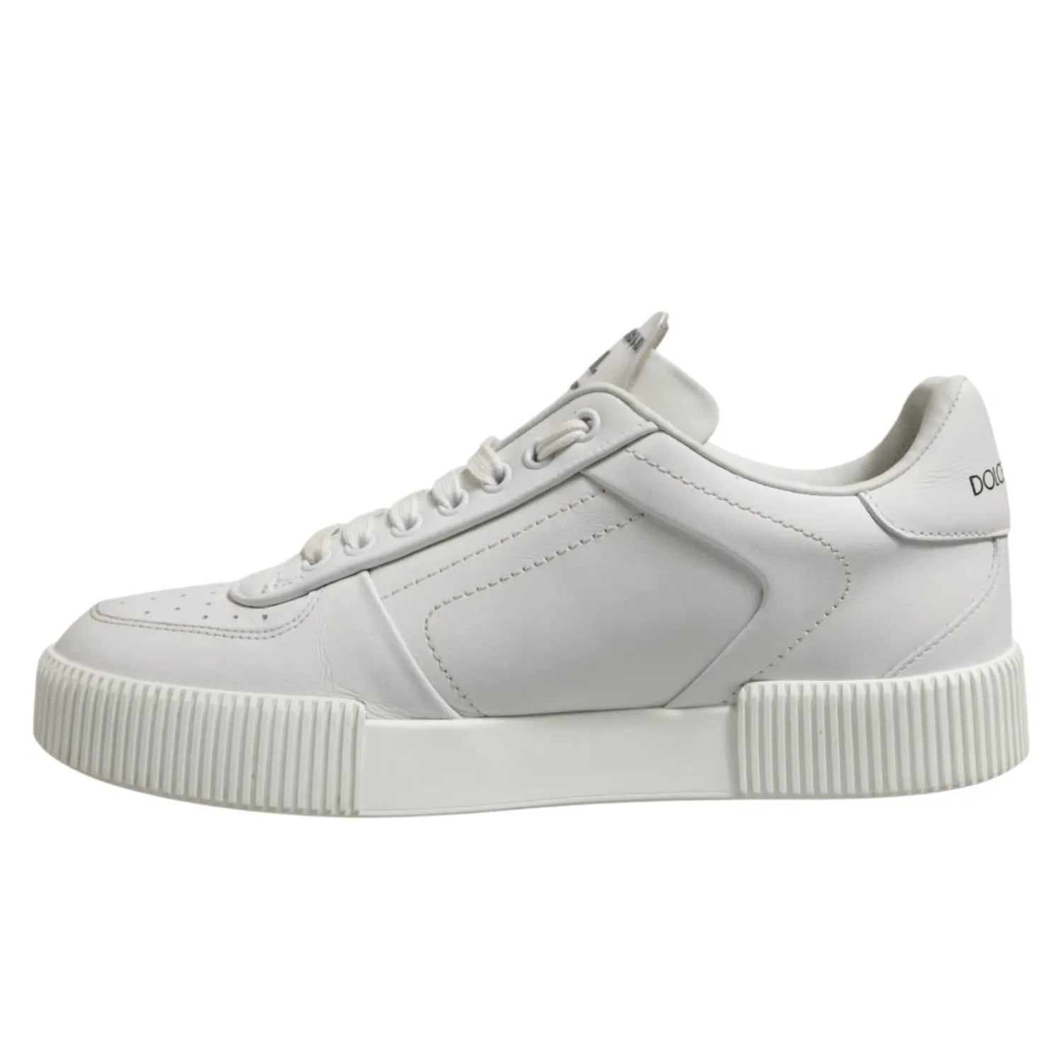 Dolce & Gabbana White Miami Leather Low Top Men Sneakers Shoes