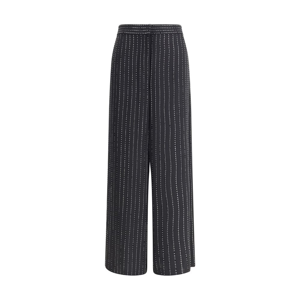 Giorgio Armani Black Silk Casual Pants