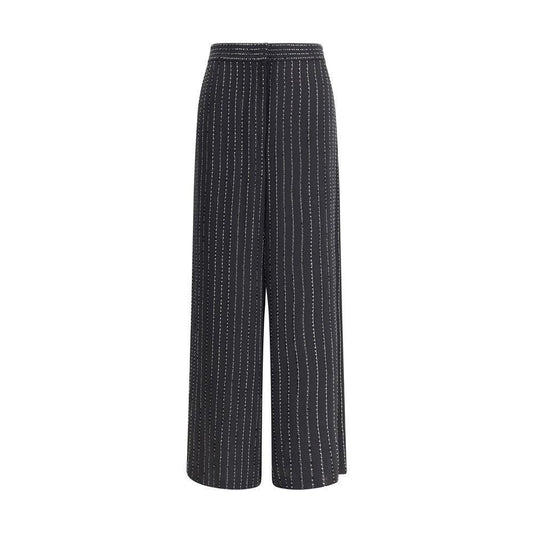 Giorgio Armani Wide-leg silk Pants with strass GI-GW001542ZZ017-IT46|XL