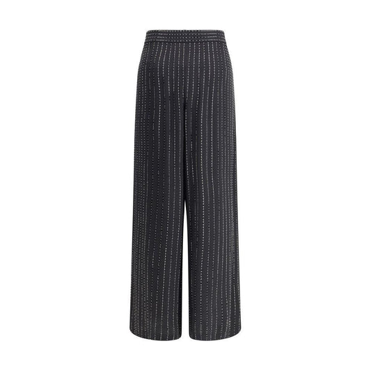 Giorgio Armani Wide-leg silk Pants with strass GI-GW001542ZZ017-IT46|XL
