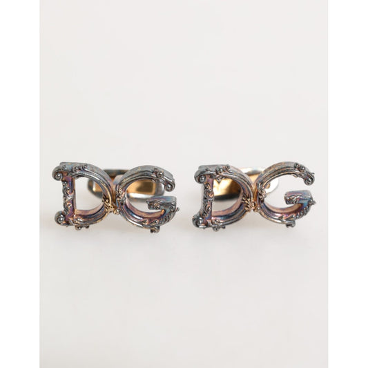 Dolce & Gabbana Gold Tone 925 Sterling Silver DG Logo Accessory Cufflink SMY11000