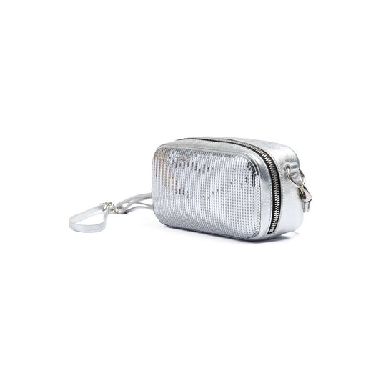 Dsquared² Silver Paillettes and Leather Clutch Bag DS210825-7
