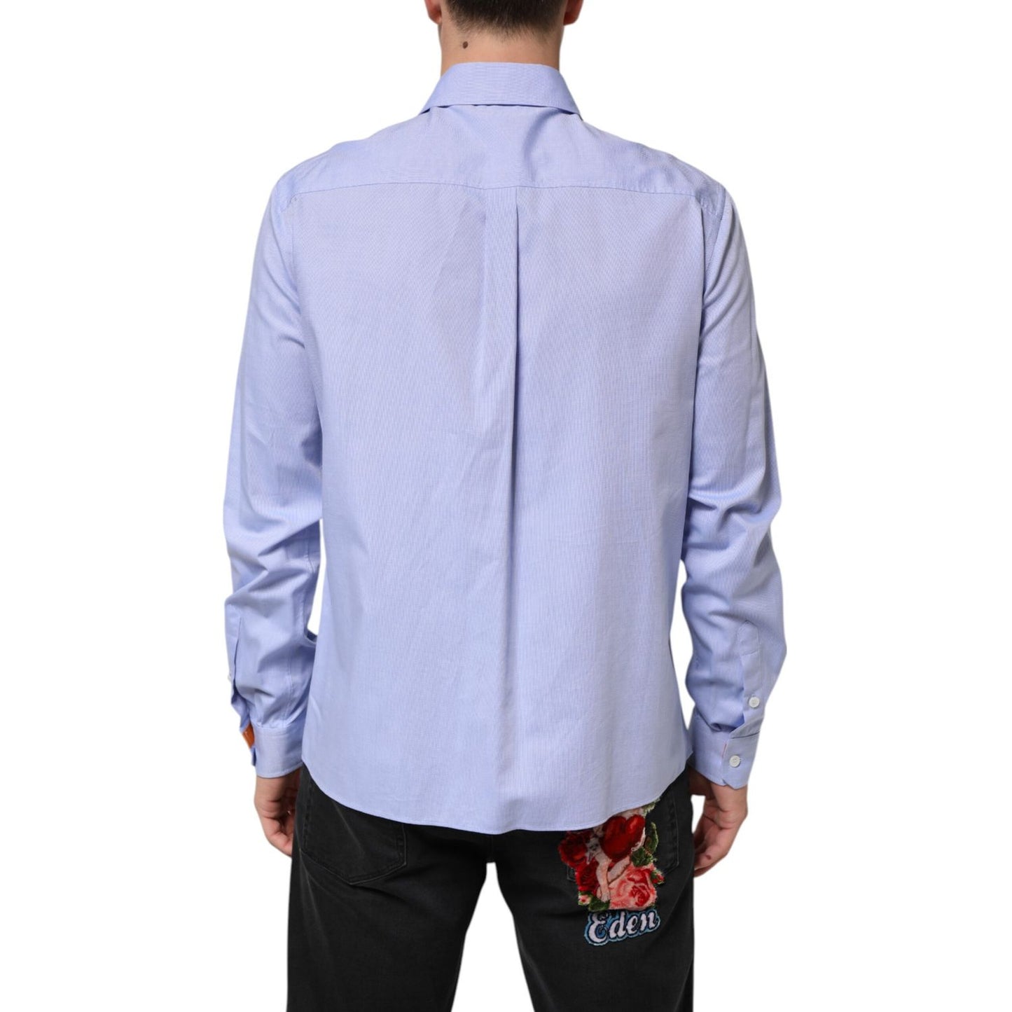 Dolce & Gabbana Light Blue Cotton Teddy Bear Long Sleeve Shirt