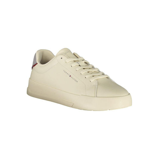 Tommy Hilfiger Beige Leather Men Sneaker TO-39379-EU40/US7