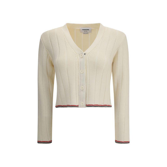 Thom Browne Ladder Full Needle Rib Stitch V Neck Car TH-FKC663AY1024100-IT38 | S