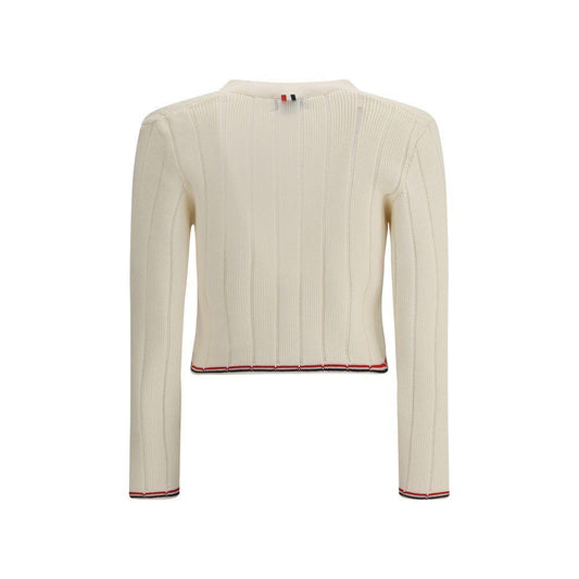 Thom Browne Ladder Full Needle Rib Stitch V Neck Car TH-FKC663AY1024100-IT38 | S