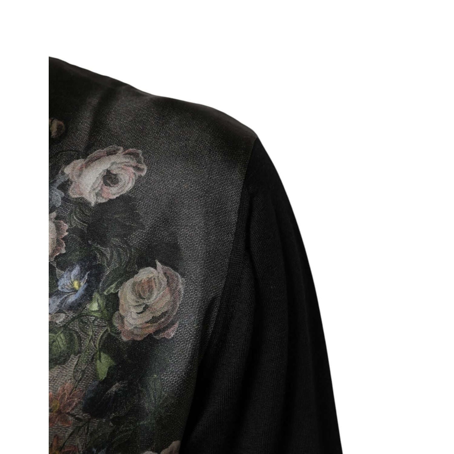 Dolce & Gabbana Black Cashmere Cherub Print Baroque Sweater