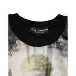 Dolce & Gabbana Black Cashmere Cherub Print Baroque Sweater
