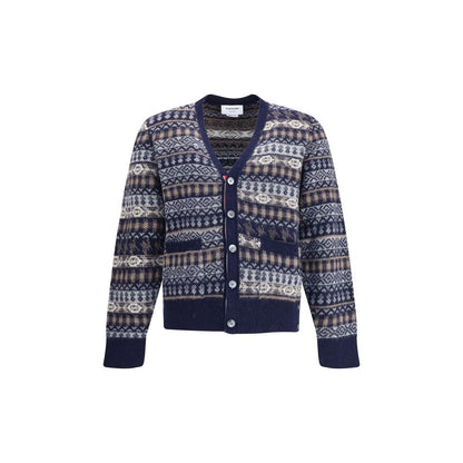 Thom Browne Blue Wool Cardigan