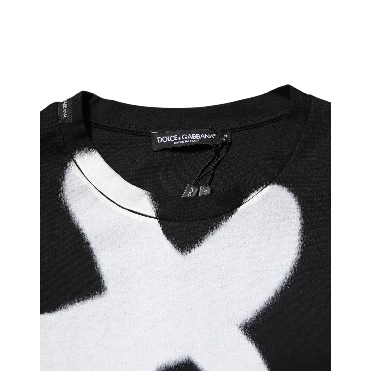Dolce & Gabbana Black Cotton DG Logo Graffiti Short Sleeve T-shirt