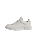 Dolce & Gabbana White Miami Leather Low Top Sneakers Shoes with minimalist design and rubber sole
