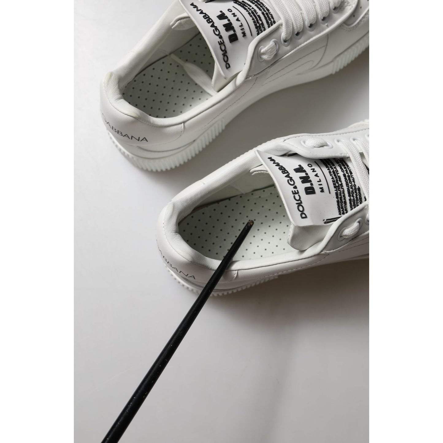 Dolce & Gabbana White Miami Leather Low Top Sneakers Shoes with branded insoles