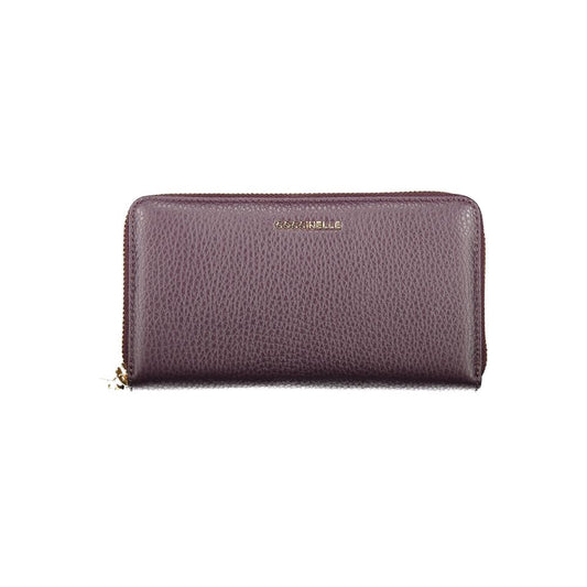 Alt Tag: Coccinelle Purple Leather Women Wallet with elegant design and luxurious Italian craftsmanship, featuring multiple compartments.