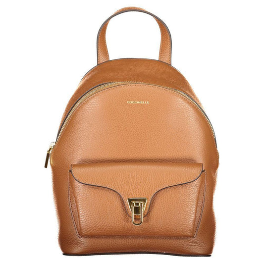 Coccinelle Brown Leather Women Backpack CO-39539
