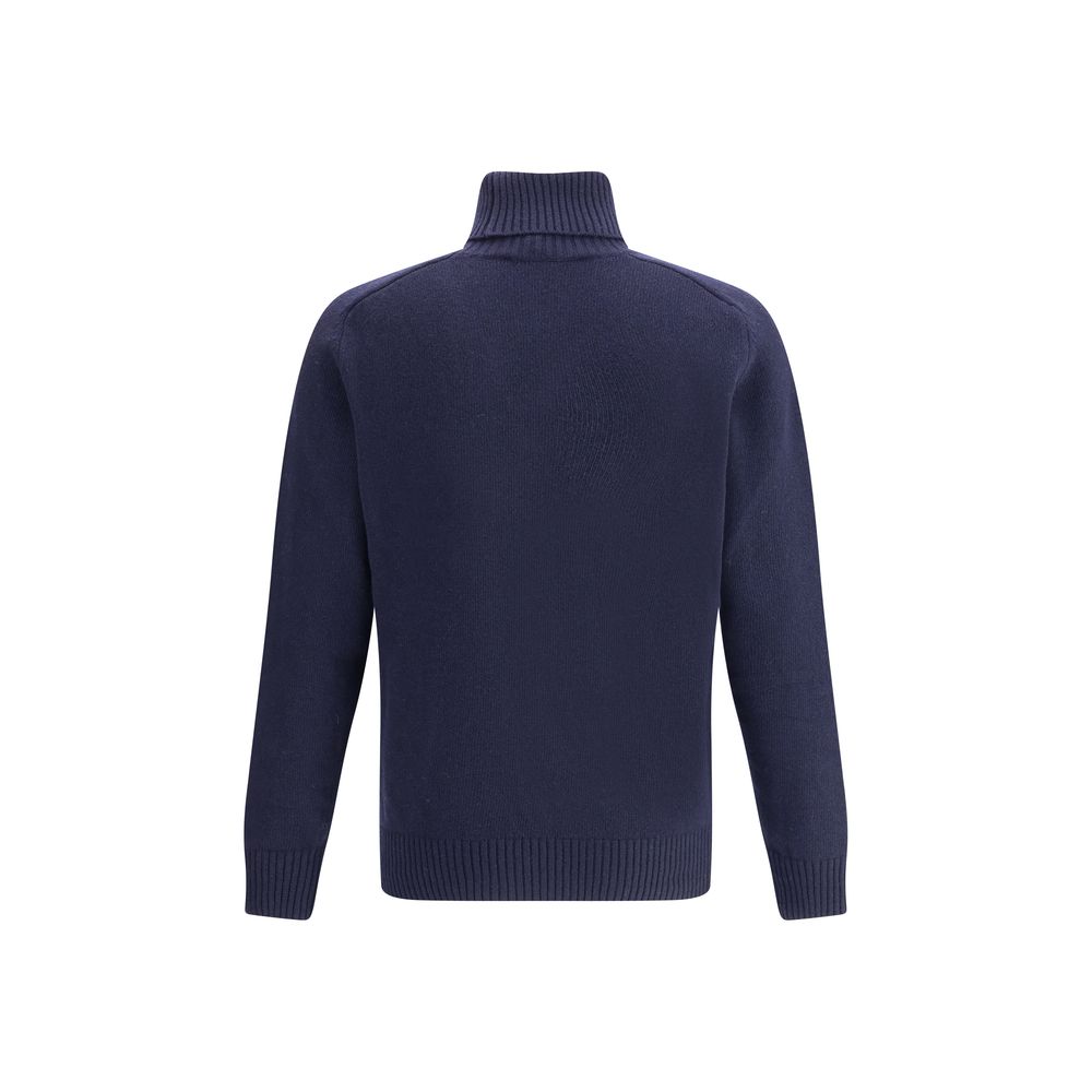 Brooksfield Blue Fleece Wool Turtleneck