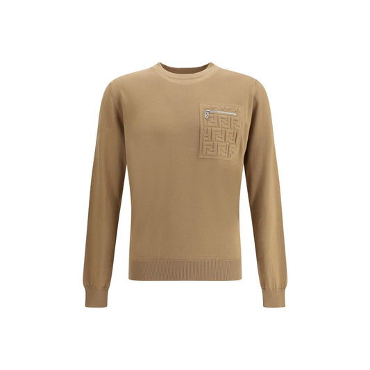 Fendi Beige Fleece Wool Sweatshirt