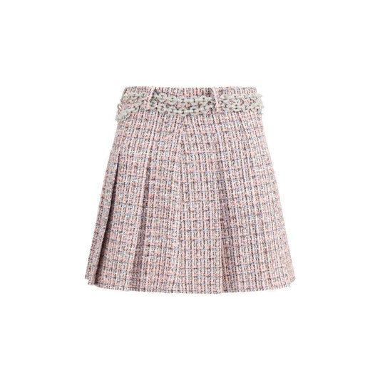 Self-Portrait Crystal Belted Miniskirt SE-AW25048SKAPPINK-6