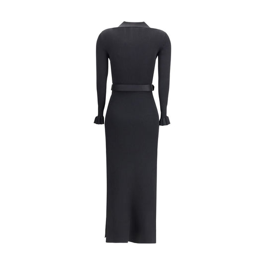 Self-Portrait Long ribbed Dress SE-AW25007XBBLACK-L