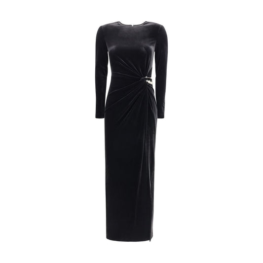 Self-Portrait Embellished velvet midi Dress SE-AW25128MBBLACK-10