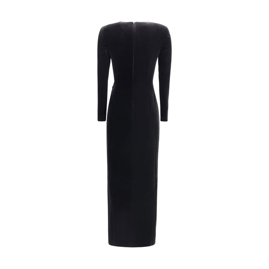 Self-Portrait Embellished velvet midi Dress SE-AW25128MBBLACK-10