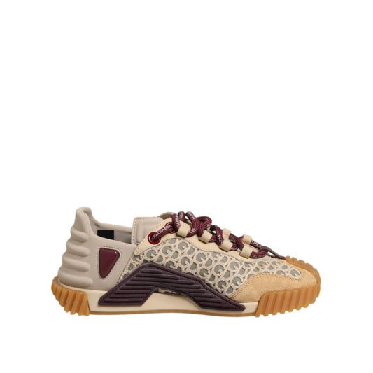 Dolce & Gabbana Beige Neoprene DG Logo NS1 Lace Sneakers Shoes