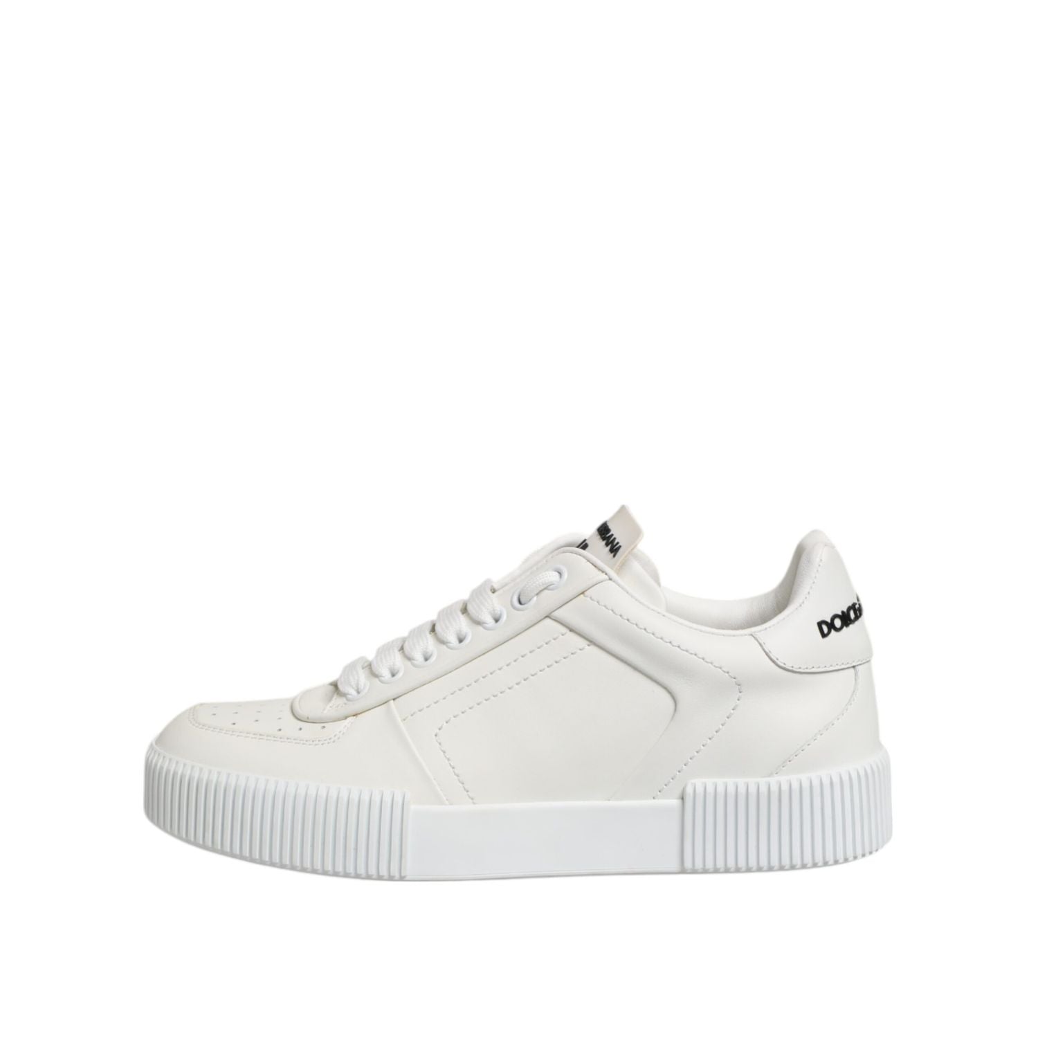 Dolce & Gabbana White Miami Leather Low Top Sneakers Shoes