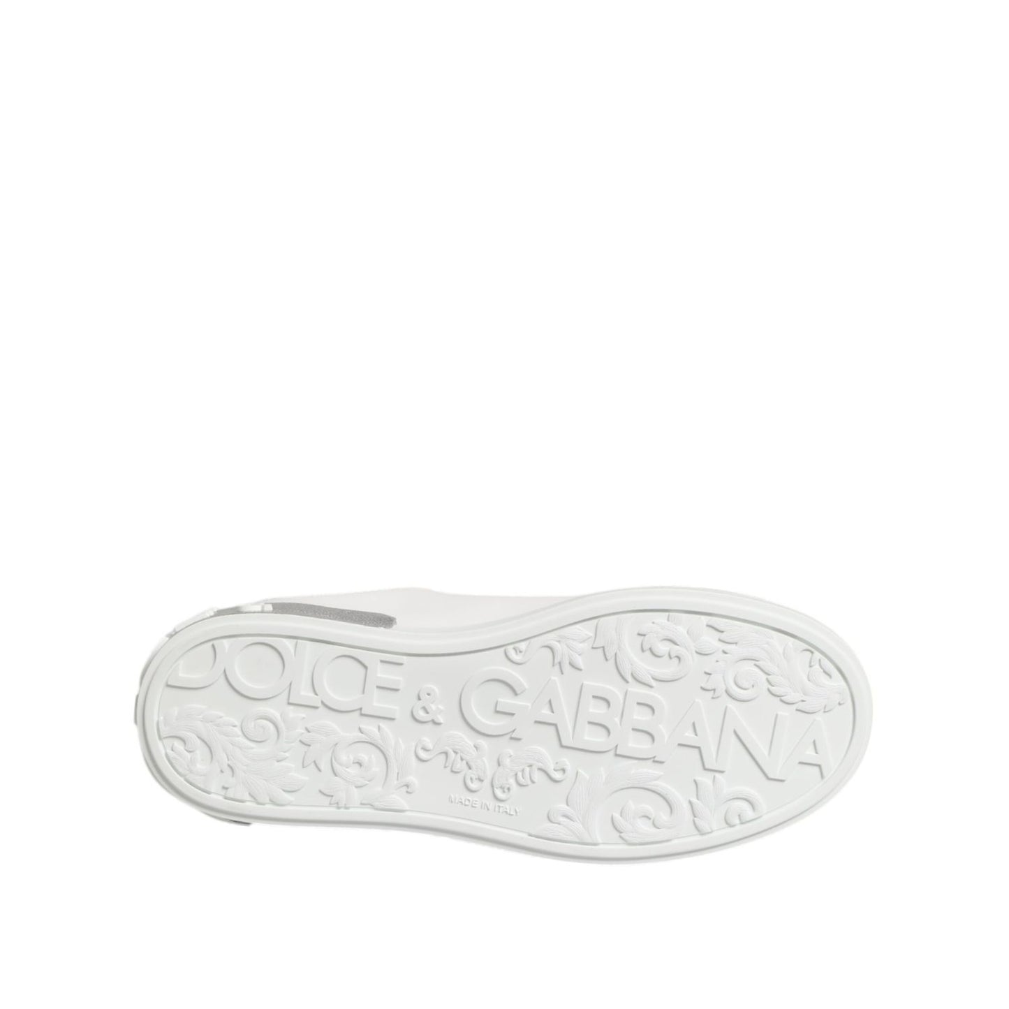 Dolce & Gabbana White Purple Leather Low Top Sneakers Shoes